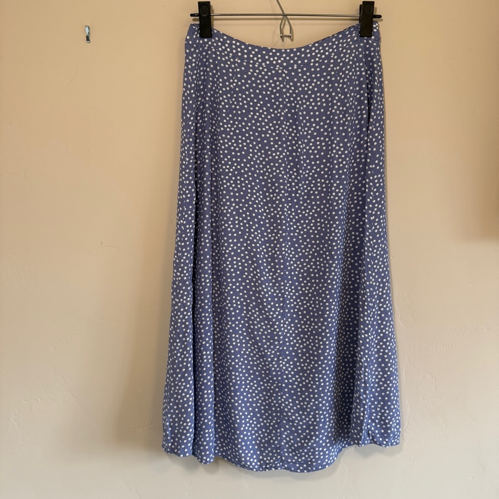 GAP Blue Polka Dot Button-Down Skirt - Picture 4 of 9